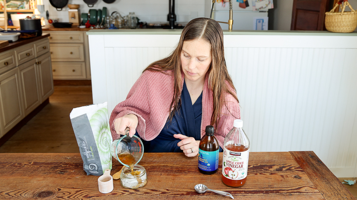 making homemade hair mask