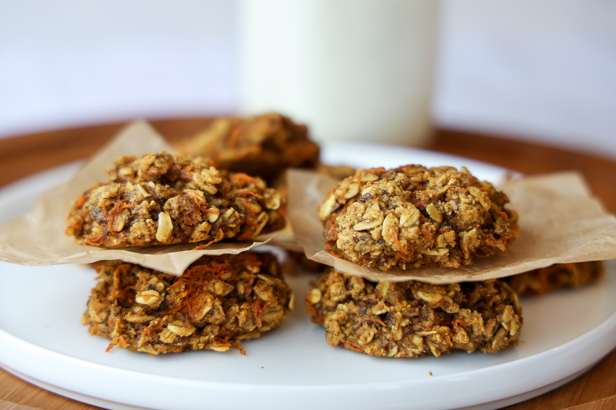 carrot oatmeal cookies dessert plate