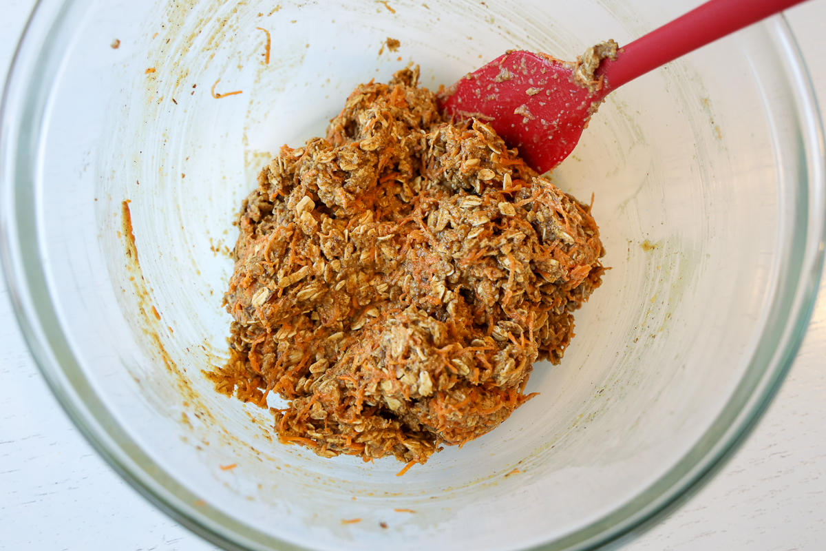 mixed carrot oatmeal cookie dough