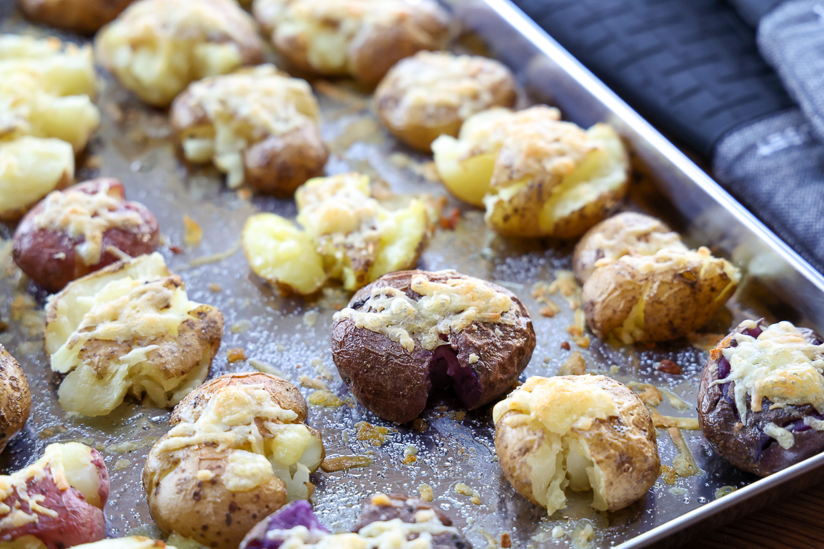 parmesan smashed potatoes side dish