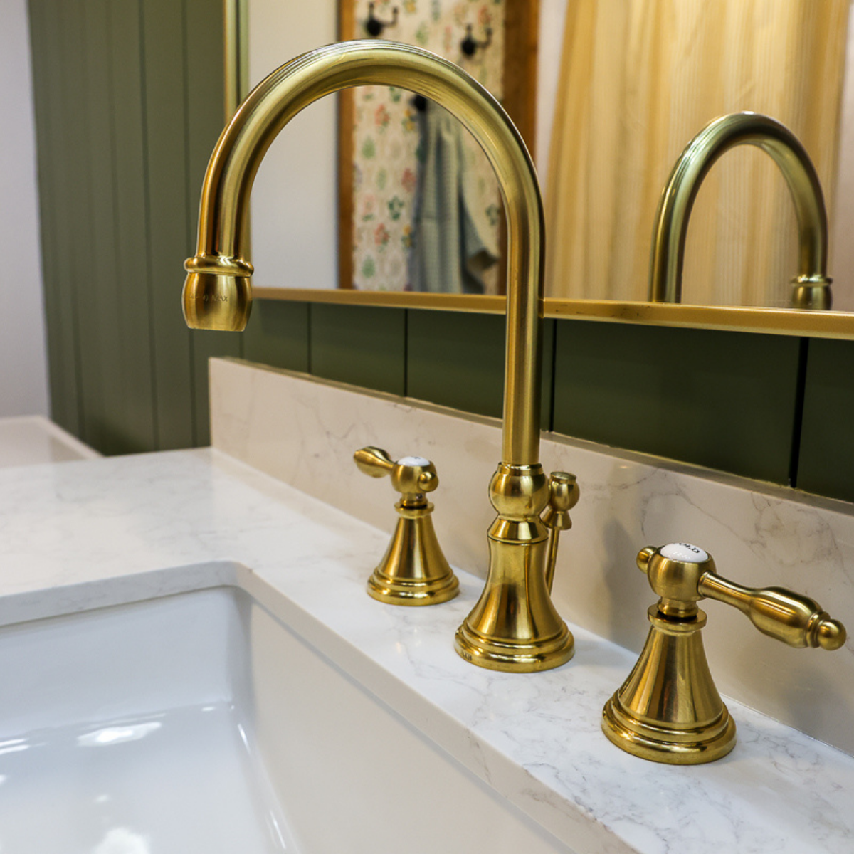 small farmhouse bathroom brass faucet