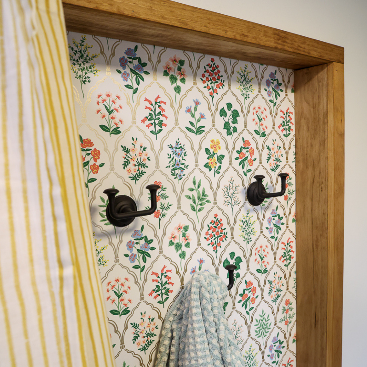 small farmhouse bathroom matte black towel hooks