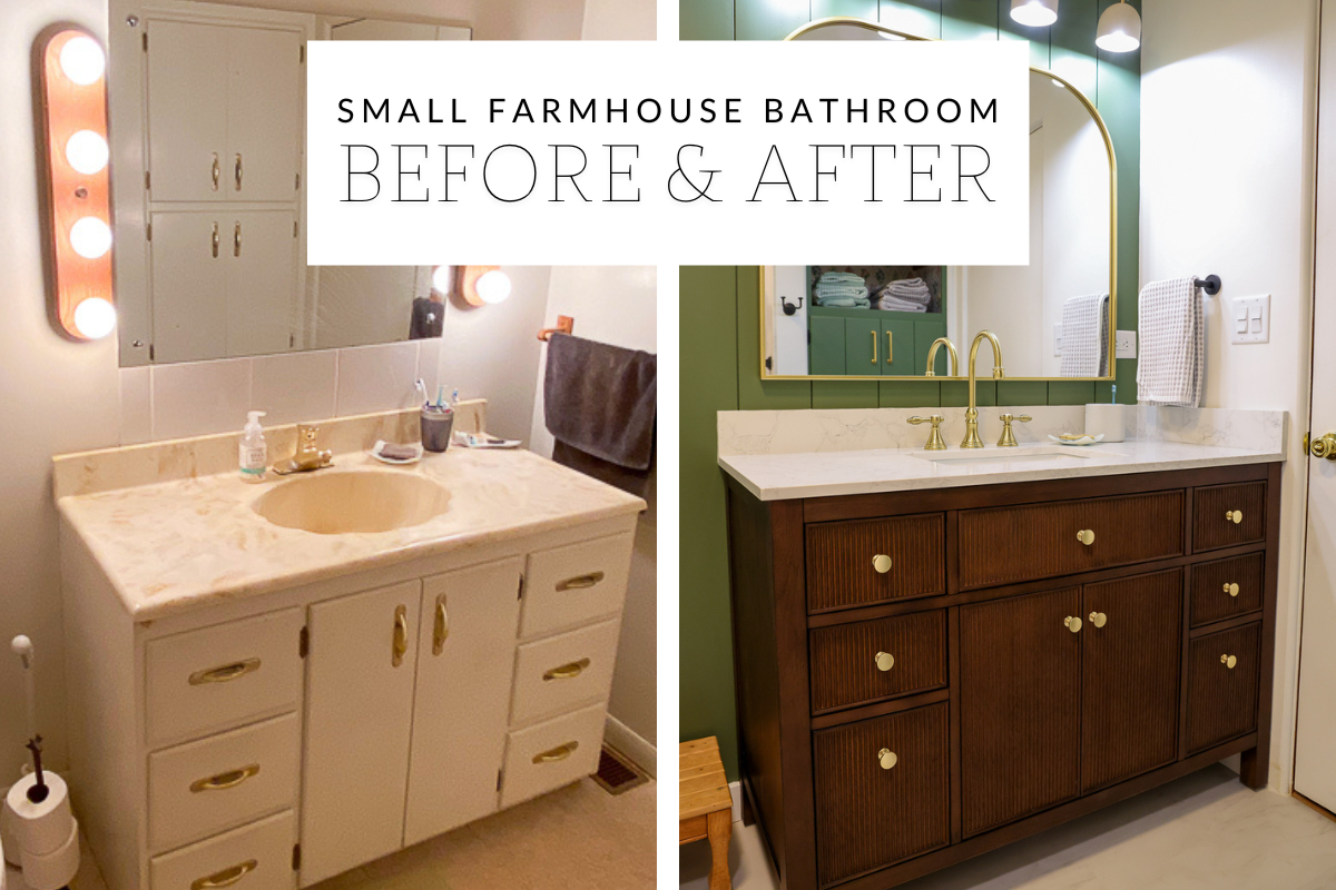 small farmhouse bathroom remodel before and after