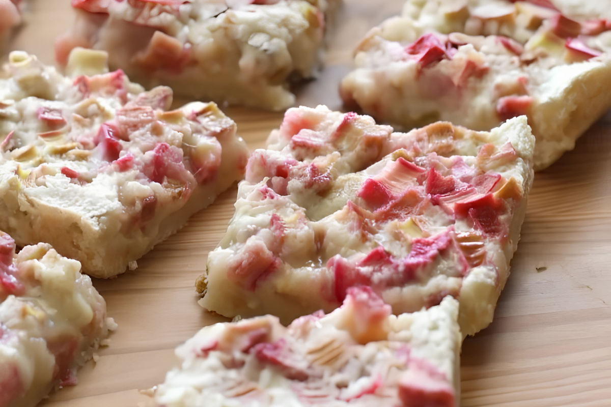 rhubarb bars by chocolate with grace