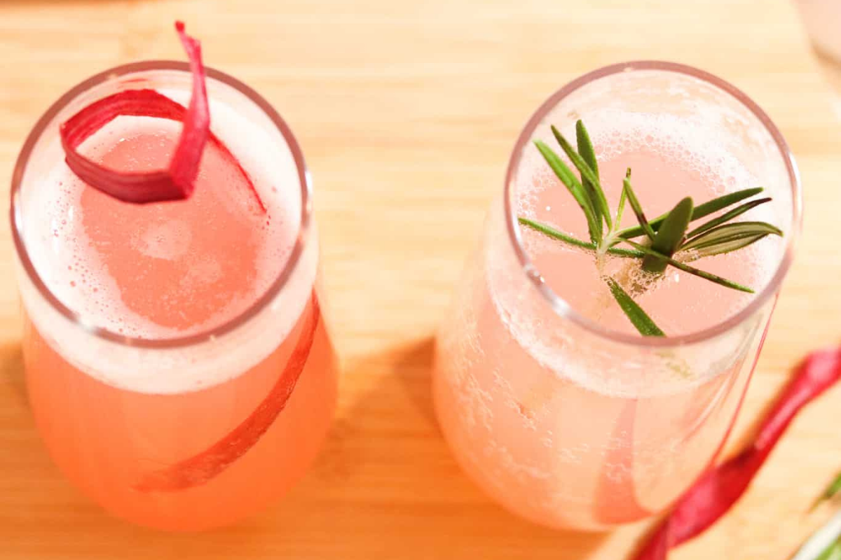 rhubarb mocktails by alliannas kitchen