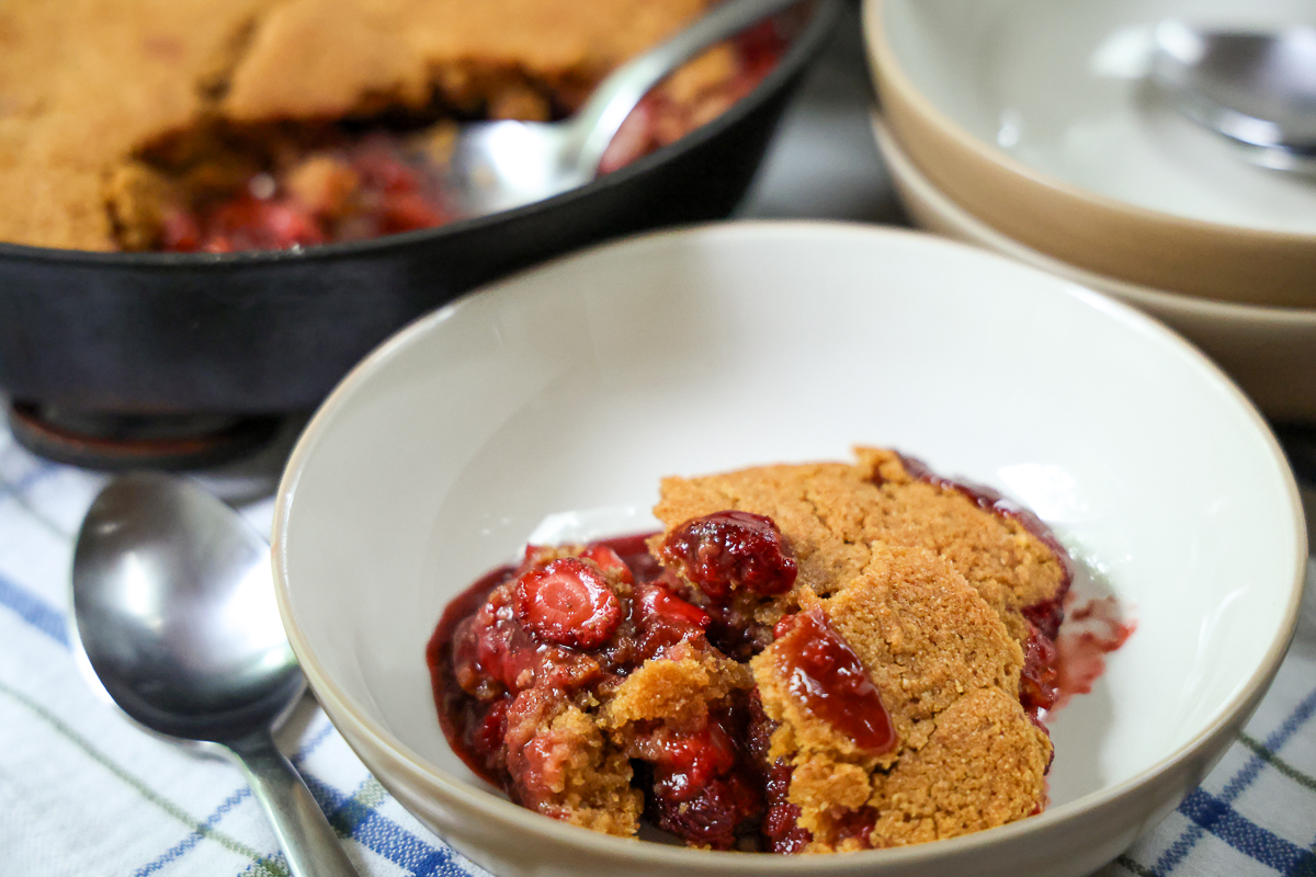 family favorite quick strawberry cobbler