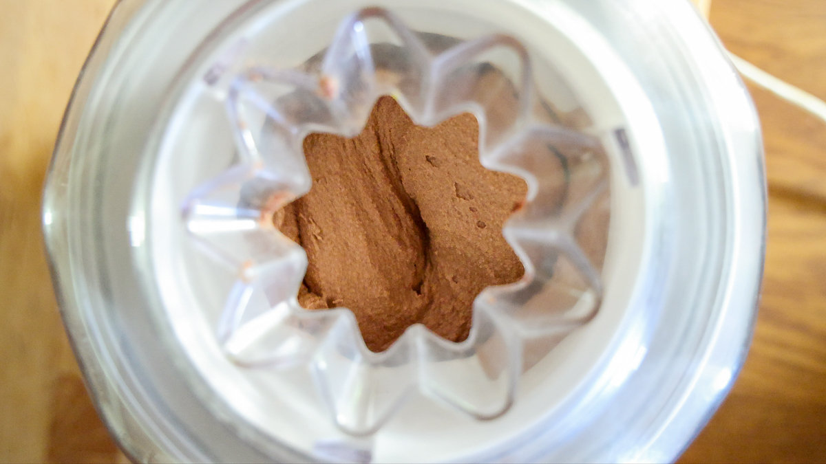 homemade chocolate ice cream in ice cream maker