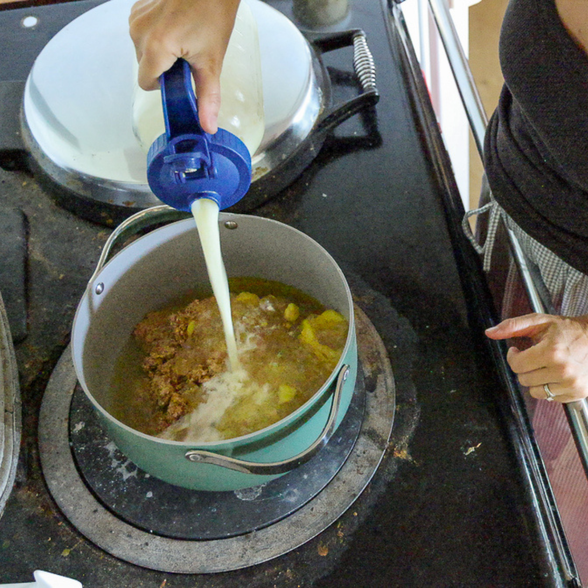 adding milk to wheat porridge recipe