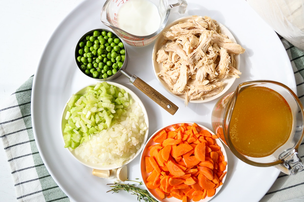 from scratch homemade chicken pot pie ingredients