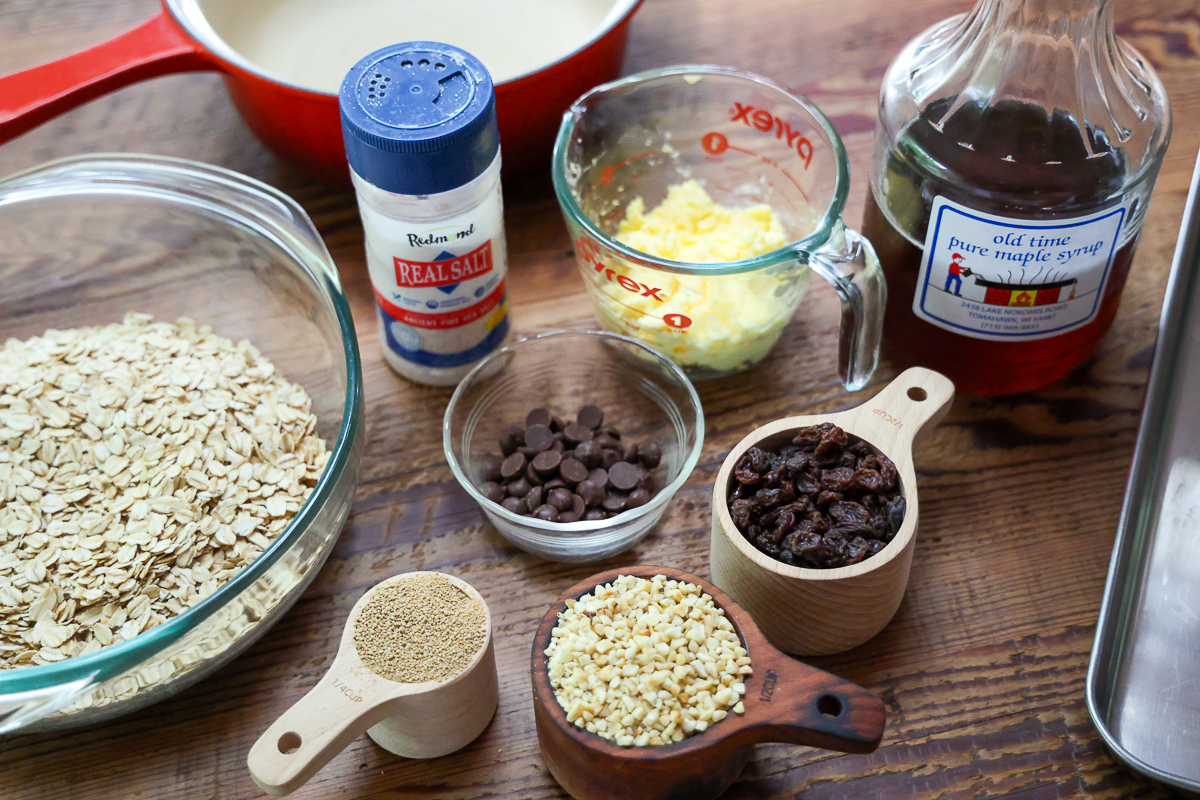 ingredients for homemade granola bars without peanut butter